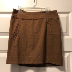 Wool mini skirt in Camel